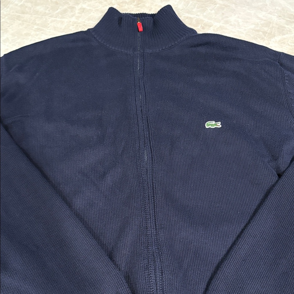 Men’s Lacoste full zip cotton sweater.